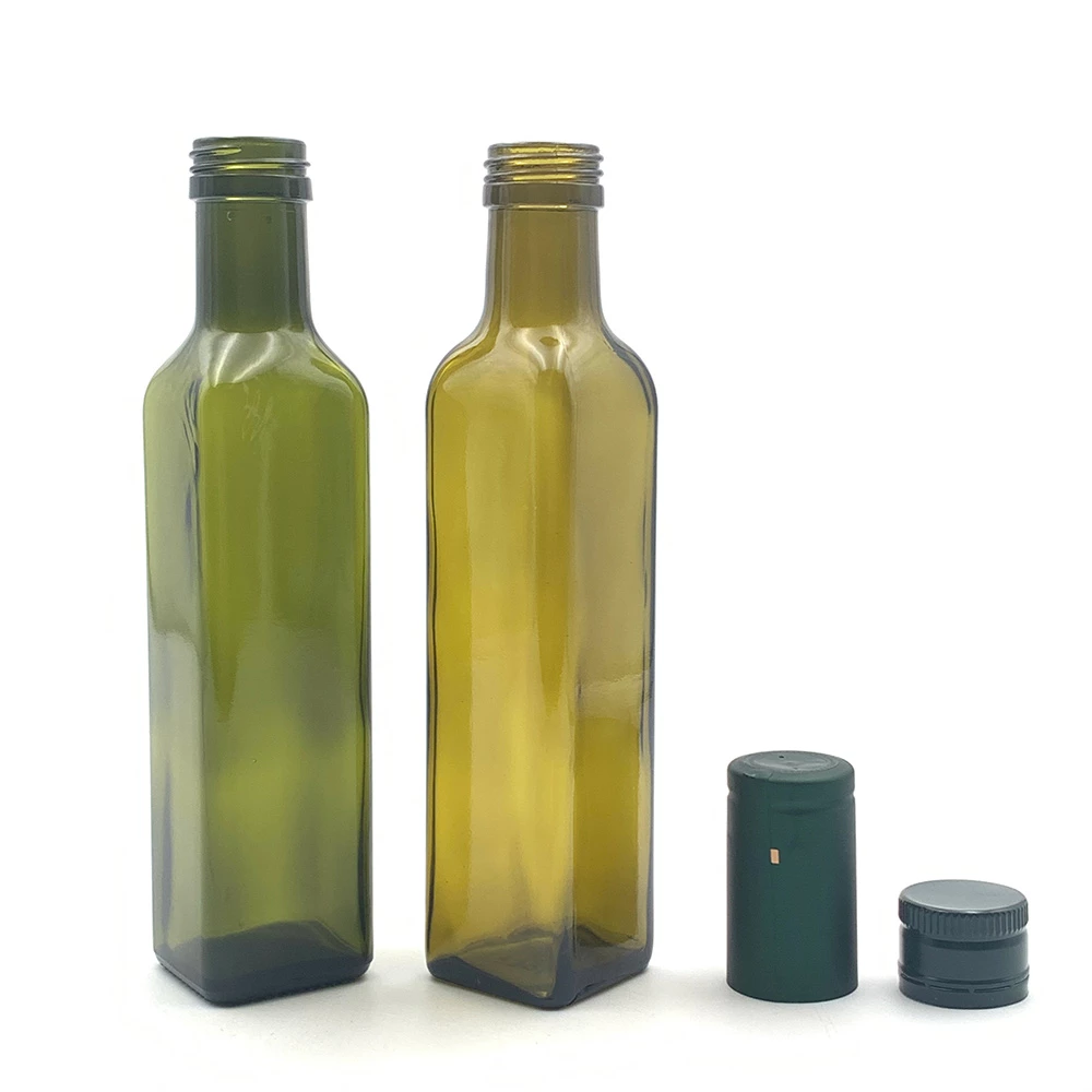 Bouteille d'huile d'olive en verre vert de 250 ml