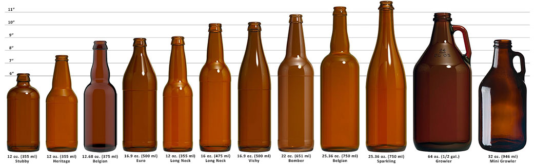 tailles des bouteilles de bière en vrac