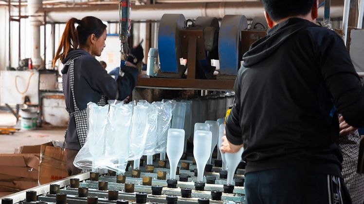 glaçage de bouteille en verre