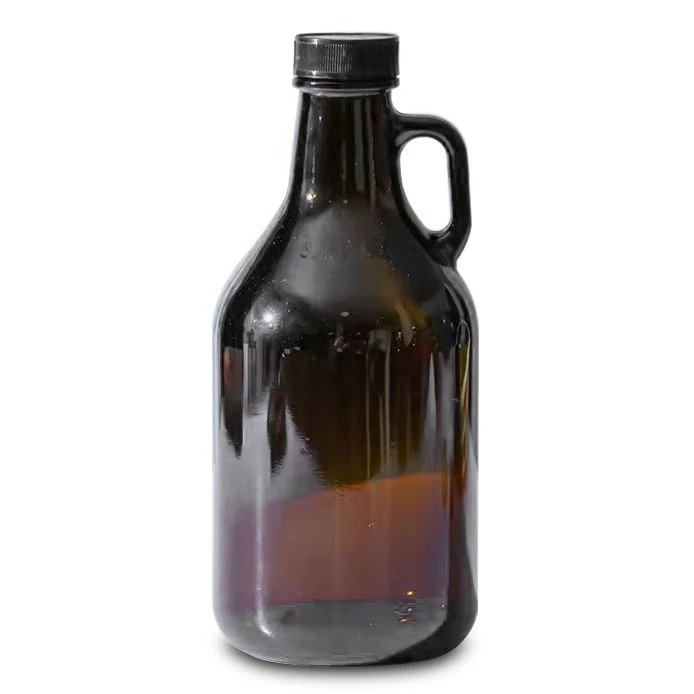 Bouteille growler en verre ambré de 1 L pour le remplissage de bière et autres boissons, capacité de 32 oz.